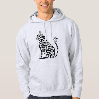 Sudadera Ilustracion de iconos de gato Diseño en blanco y n