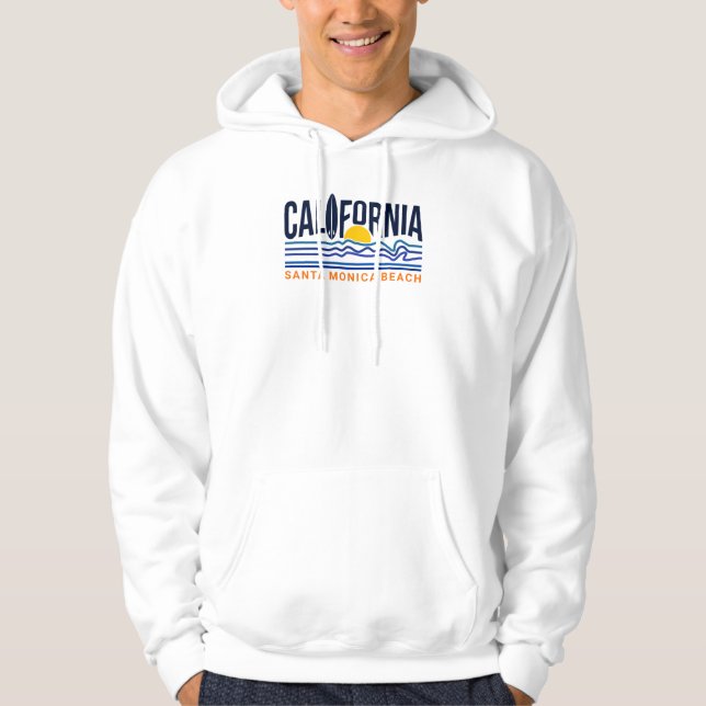 Sudadera Ilustración de la línea de olas de surf de Califor (Anverso)