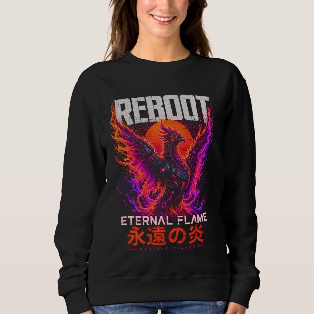 Sudadera Ilustración de la llama eterna – Fénix de fuego de (Anverso)