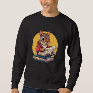 Sudadera Ilustracion de libro de lectura de ardilla