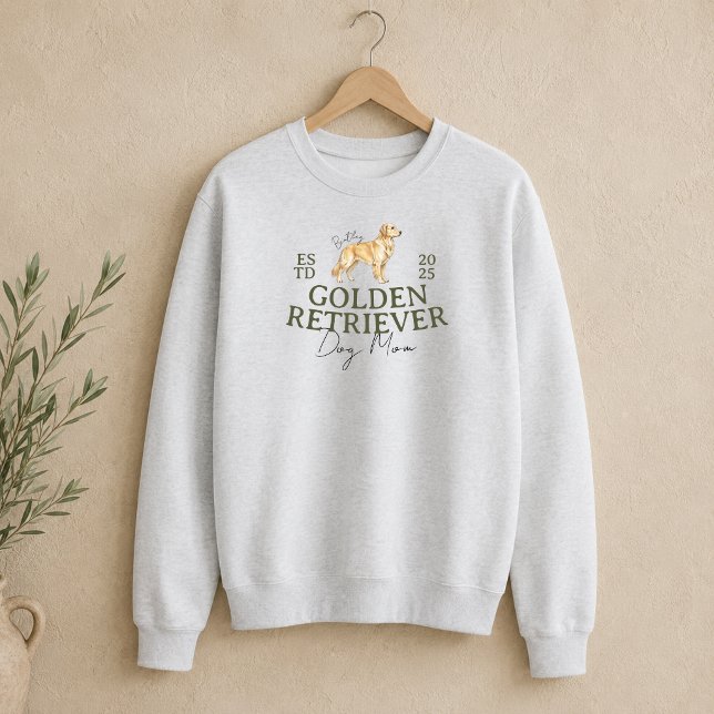 Sudadera Ilustración de Mamá Perro Retriever Dorado (Golden Retriever Dog Mom Illustration Sweatshirt)