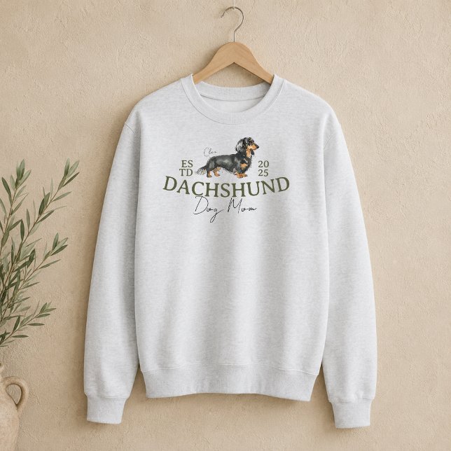 Sudadera Ilustración de mascota de mamá perro Dachshund (Dachshund Dog Mom Pet Illustration Sweatshirt
)