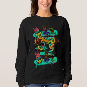 Sudadera Ilustración de Monstruos y Osito de Peluche genial