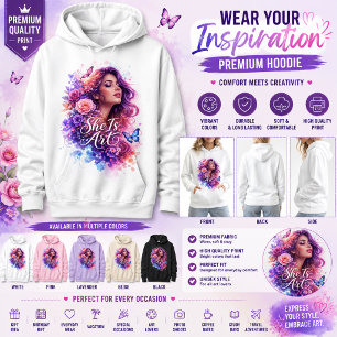 Sudadera Ilustración de mujer estética de mariposa floral