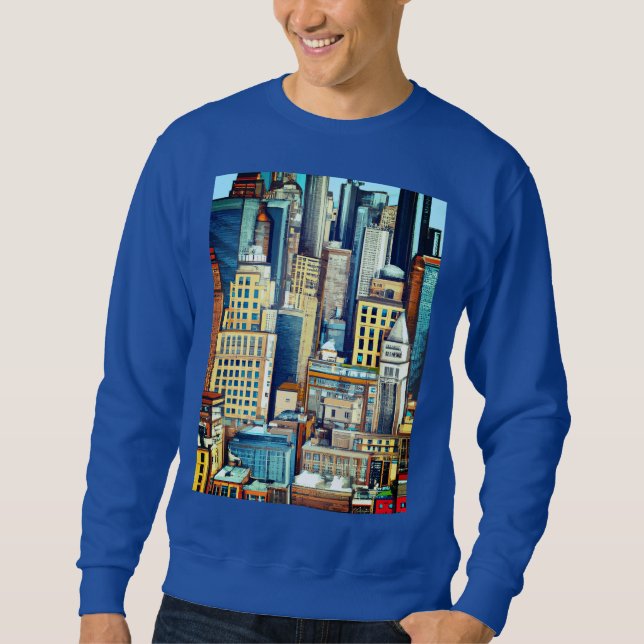 Sudadera Ilustracion de paisajes urbanos de Nueva York (Anverso)