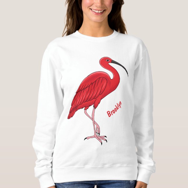 Sudadera Ilustracion de pájaro ibis de escarlata personaliz (Anverso)