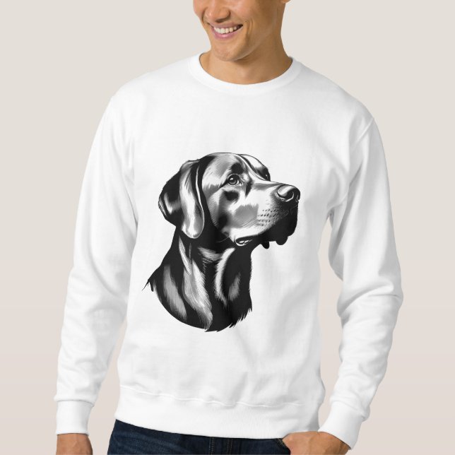 Sudadera Ilustración de Papá Perro Labrador Retriever Negro (Anverso)