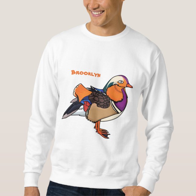 Sudadera Ilustracion de pato de mandarina colorida (Anverso)