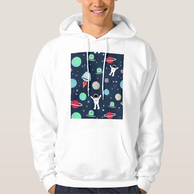 Sudadera Ilustracion de patrón de espacio (Anverso)