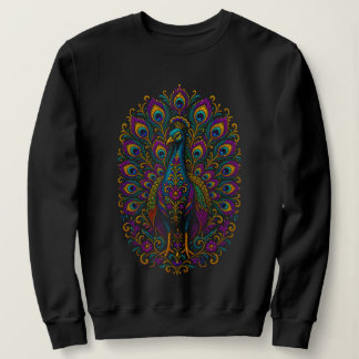 Sudadera Ilustración de pavo real regio – Cola brillante y