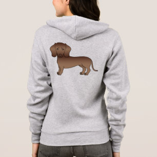 Sudadera Ilustración de perro Dachshund marrón de pelo liso
