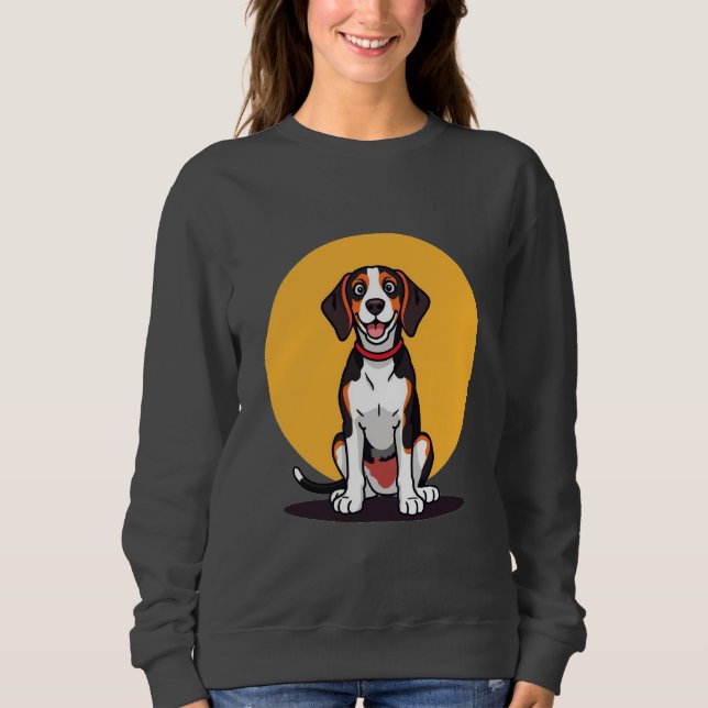 Sudadera Ilustración de perro de dibujos animados lindo (Anverso)