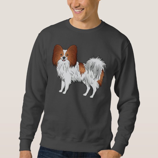 Sudadera Ilustración de perro de dibujos animados Papillon  (Anverso)
