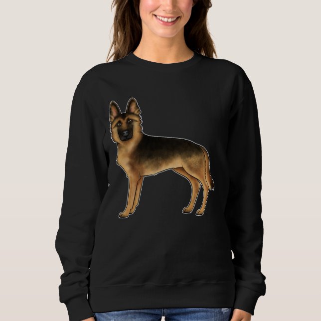 Sudadera Ilustracion De Perro De Pastor Negro Y Tan Alemán (Anverso)
