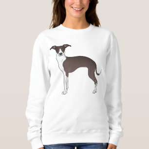 Sudadera Ilustración de perro galgo italiano blanco y foca