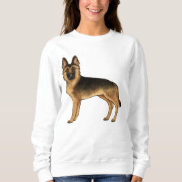 Sudadera Ilustración de perro pastor alemán de color negro 
