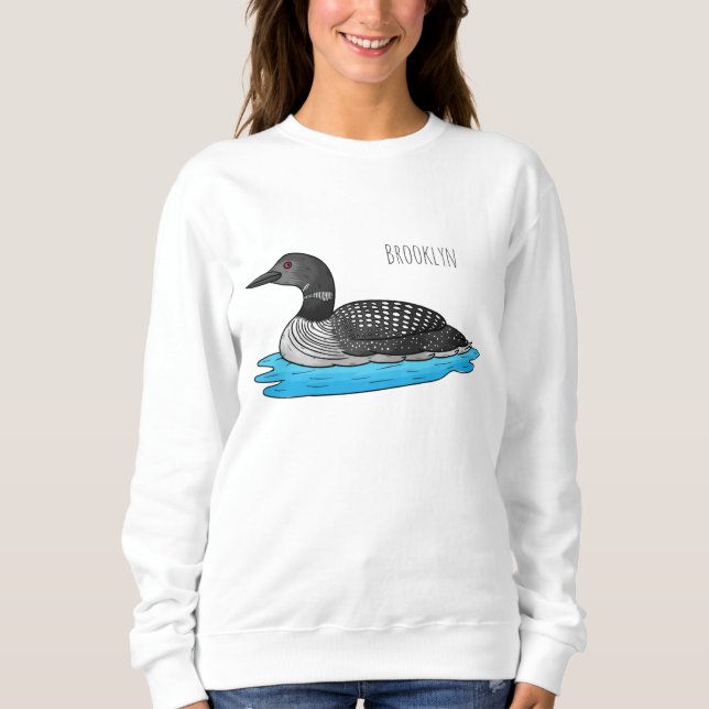 Sudadera Ilustracion de personalizado de aves de Loon (Anverso)