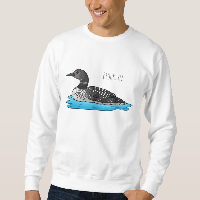 Sudadera Ilustracion de personalizado de aves de Loon (Anverso)