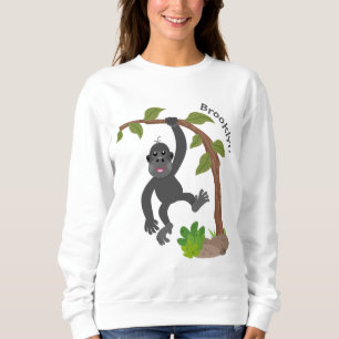 Sudadera Ilustracion de personalizado de bebé gorila feliz