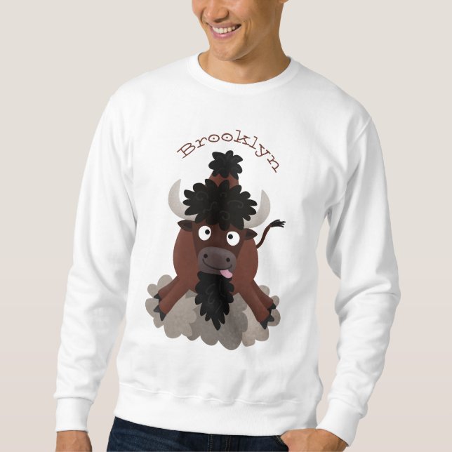 Sudadera Ilustracion de personalizado de bisontes búfalos d (Anverso)