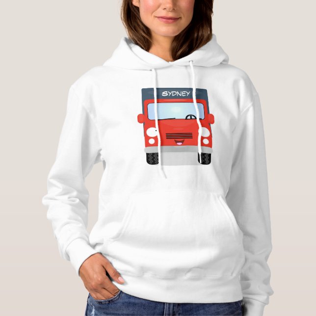 Sudadera Ilustracion de personalizado de camión de kawaii r (Anverso)