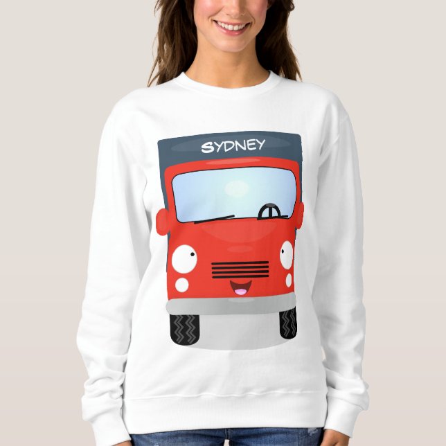 Sudadera Ilustracion de personalizado de camión de kawaii r (Anverso)