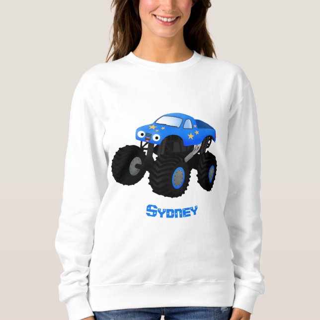 Sudadera Ilustracion de personalizado de camión monstruoso  (Anverso)