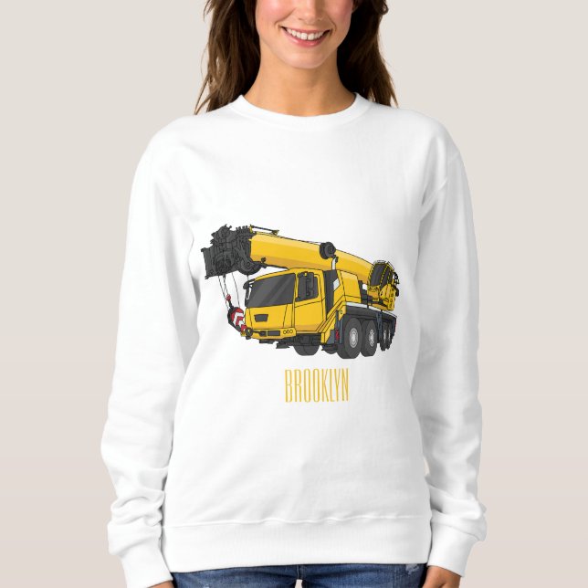 Sudadera Ilustracion de personalizado de camiones Crane (Anverso)