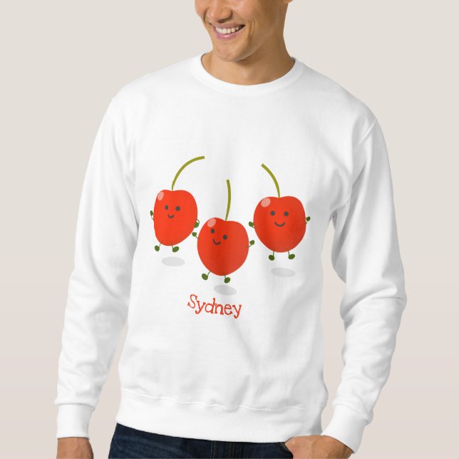 Sudadera Ilustracion de personalizado de cerezas rojas de s (Anverso)