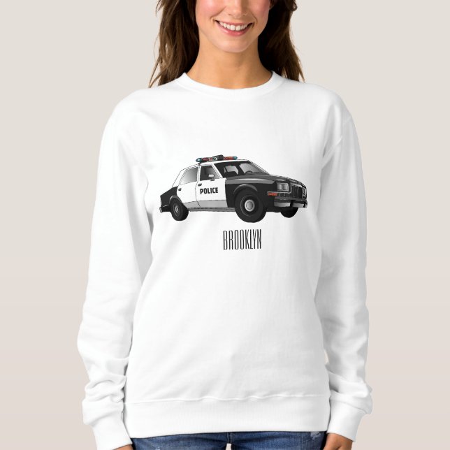 Sudadera Ilustracion de personalizado de coches de policía (Anverso)