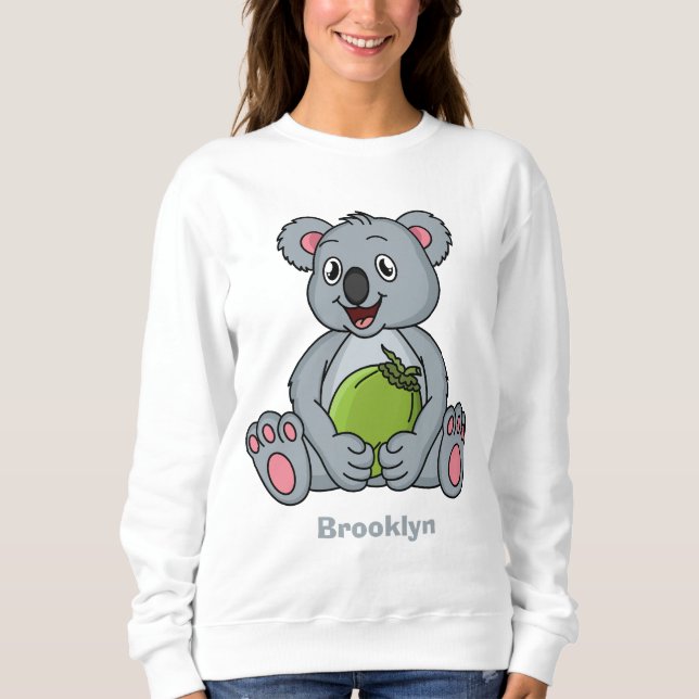 Sudadera Ilustracion de personalizado de coco y koala cuta (Anverso)