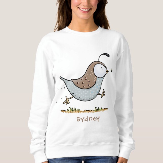 Sudadera Ilustracion de personalizado de codorniz de califo (Anverso)