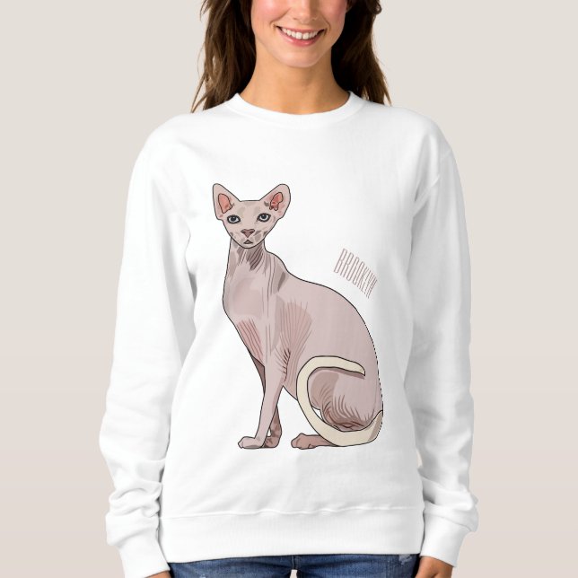 Sudadera Ilustracion de personalizado de gatos Sfinx (Anverso)