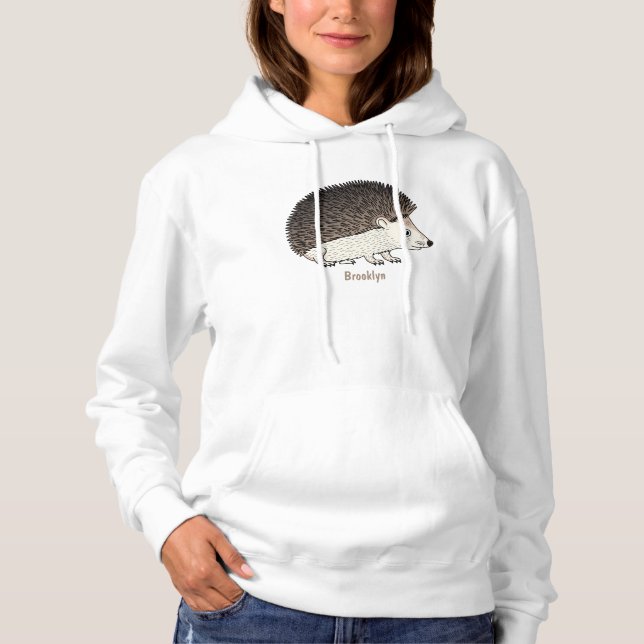 Sudadera Ilustracion de personalizado de hedgehog espinoso (Anverso)