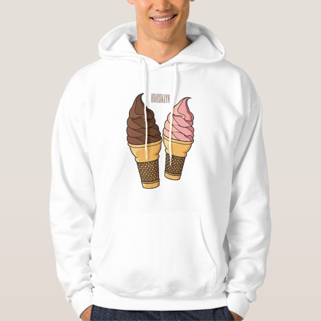 Sudadera Ilustracion de personalizado de helado de cono (Anverso)
