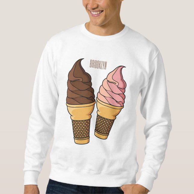 Sudadera Ilustracion de personalizado de helado de cono (Anverso)