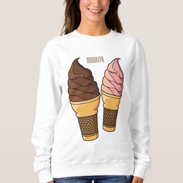 Sudadera Ilustracion de personalizado de helado de cono (Anverso)
