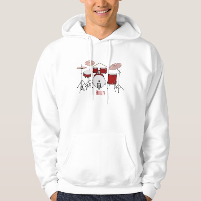 Sudadera Ilustracion de personalizado de kit de tambor (Anverso)
