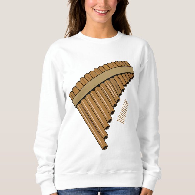 Sudadera Ilustracion de personalizado de la flauta de pan / (Anverso)