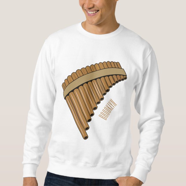 Sudadera Ilustracion de personalizado de la flauta de pan / (Anverso)