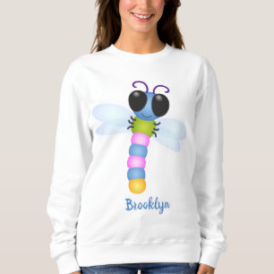 Sudadera Ilustracion de personalizado de libélula azul y ro
