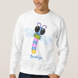 Sudadera Ilustracion de personalizado de libélula azul y ro
