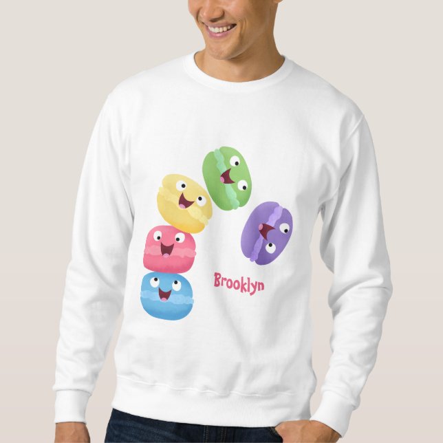 Sudadera Ilustracion de personalizado de macarons graciosos (Anverso)