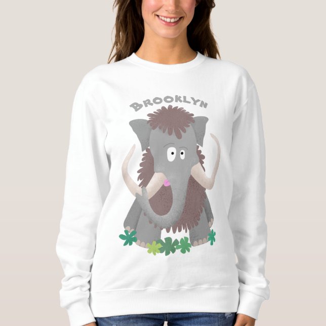 Sudadera Ilustracion de personalizado de mamut bobo gracios (Anverso)