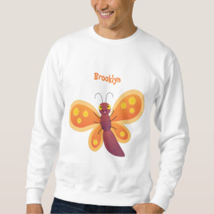 Sudadera Ilustracion de personalizado de mariposa naranja f