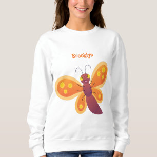 Sudadera Ilustracion de personalizado de mariposa naranja f