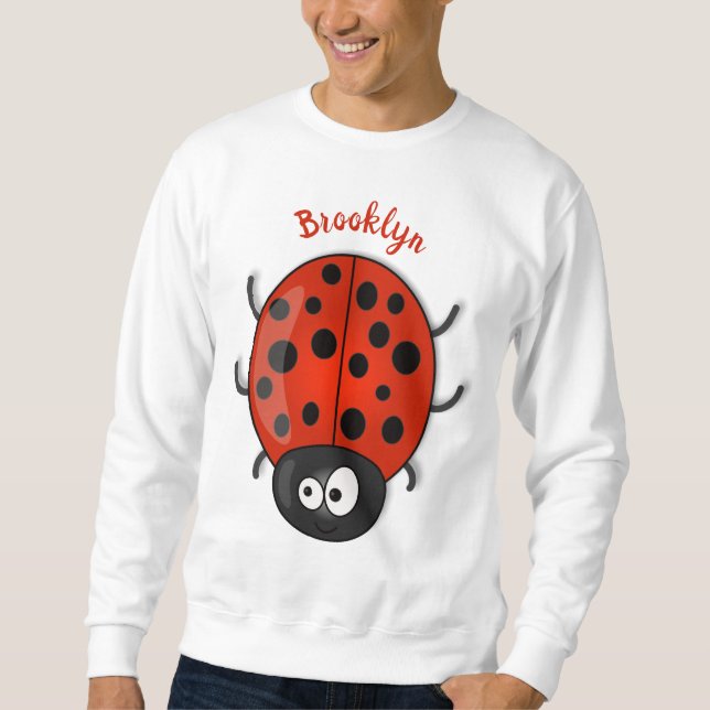 Sudadera Ilustracion de personalizado de mariquita roja fel (Anverso)