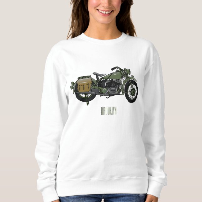 Sudadera Ilustracion de personalizado de motocicleta de cru (Anverso)