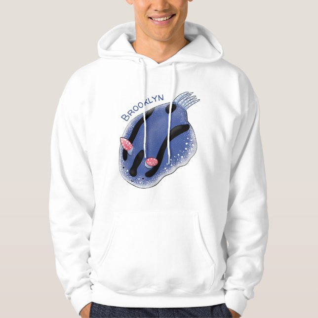 Sudadera Ilustracion de personalizado de nudibranquias azul (Anverso)