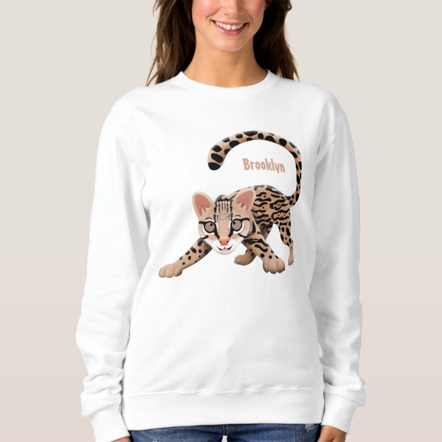 Sudadera Ilustracion de personalizado de ocelot de Cute (Anverso)